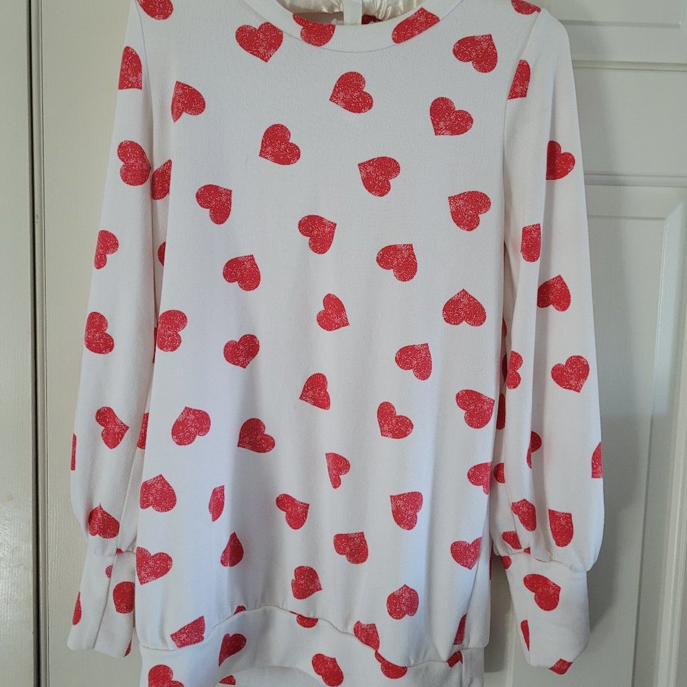 First Love Red Heart Pullover